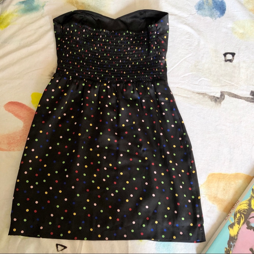 3/30! Bcbgeneration Polka Dot Strapless Dress - image 4